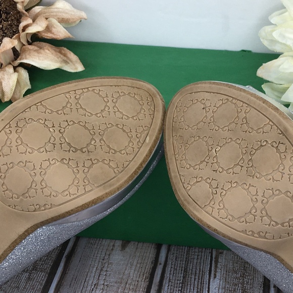 Rampage Women's Dressy Slingback Heel Pumps Shoes Sliver Glitter Open-Toe 8M - Picture 7 of 10